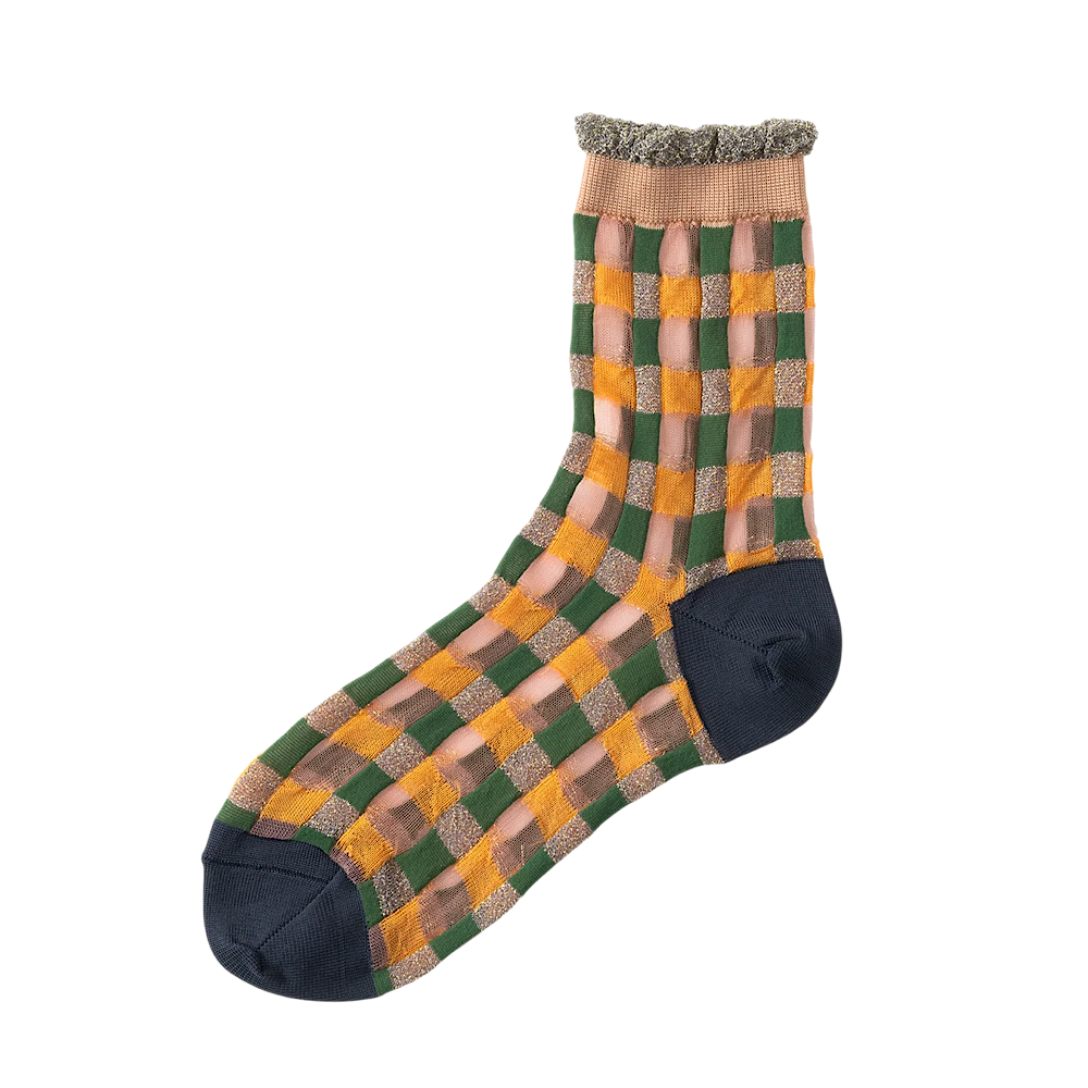 TRICOTÉ /【23-25cm】check lame socks TR61SO022