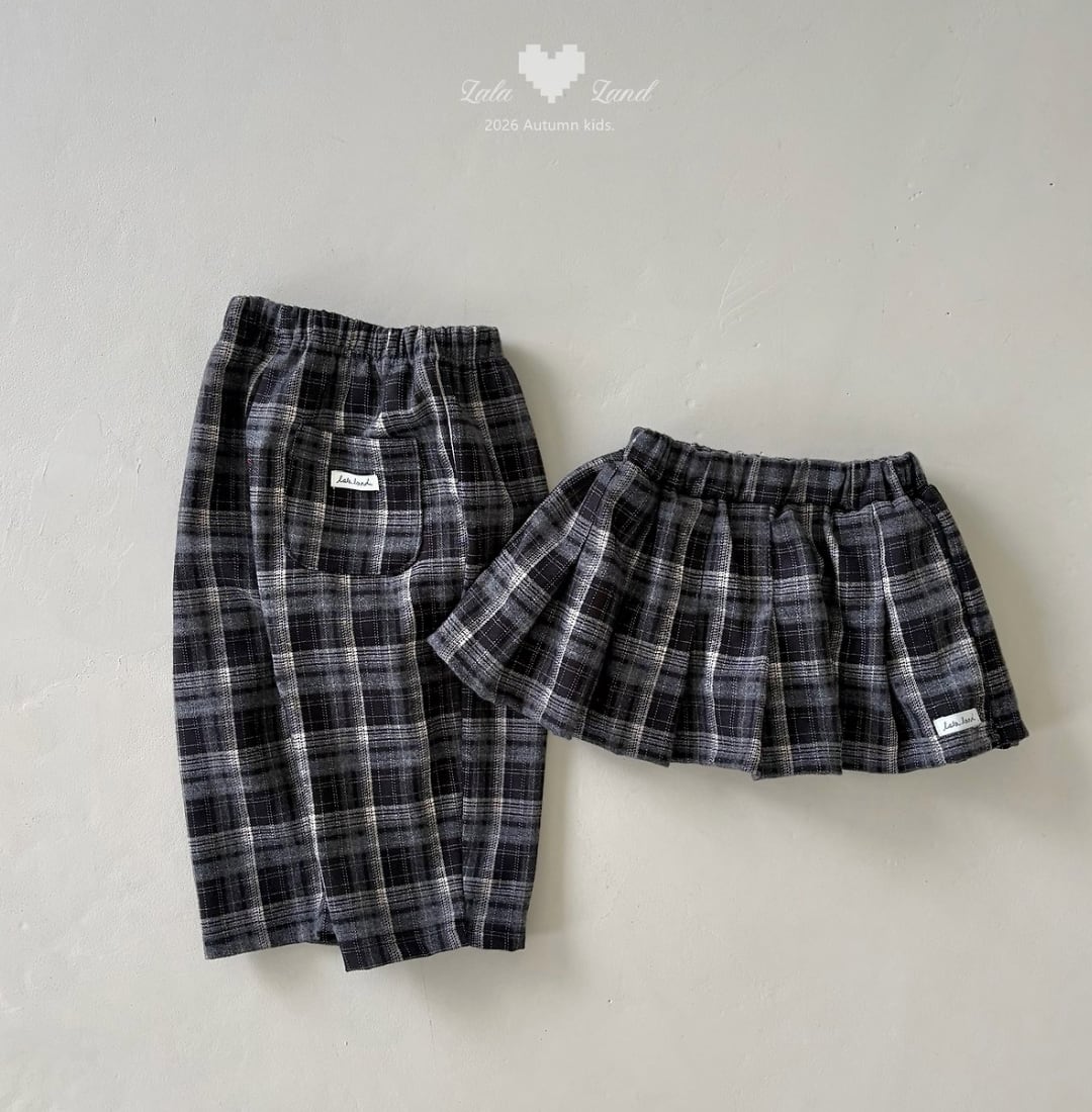 送料無料【予約】/ ファンシーチェックパンツ /lalaland