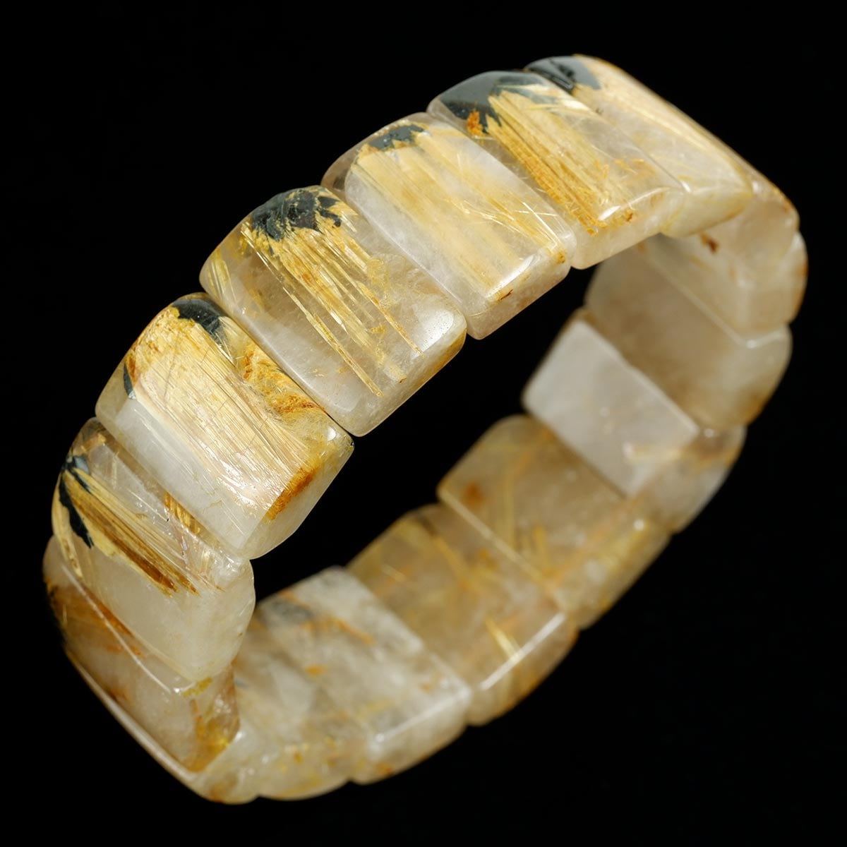 タイチンルチルクォーツ バングル  一点物 111-7384