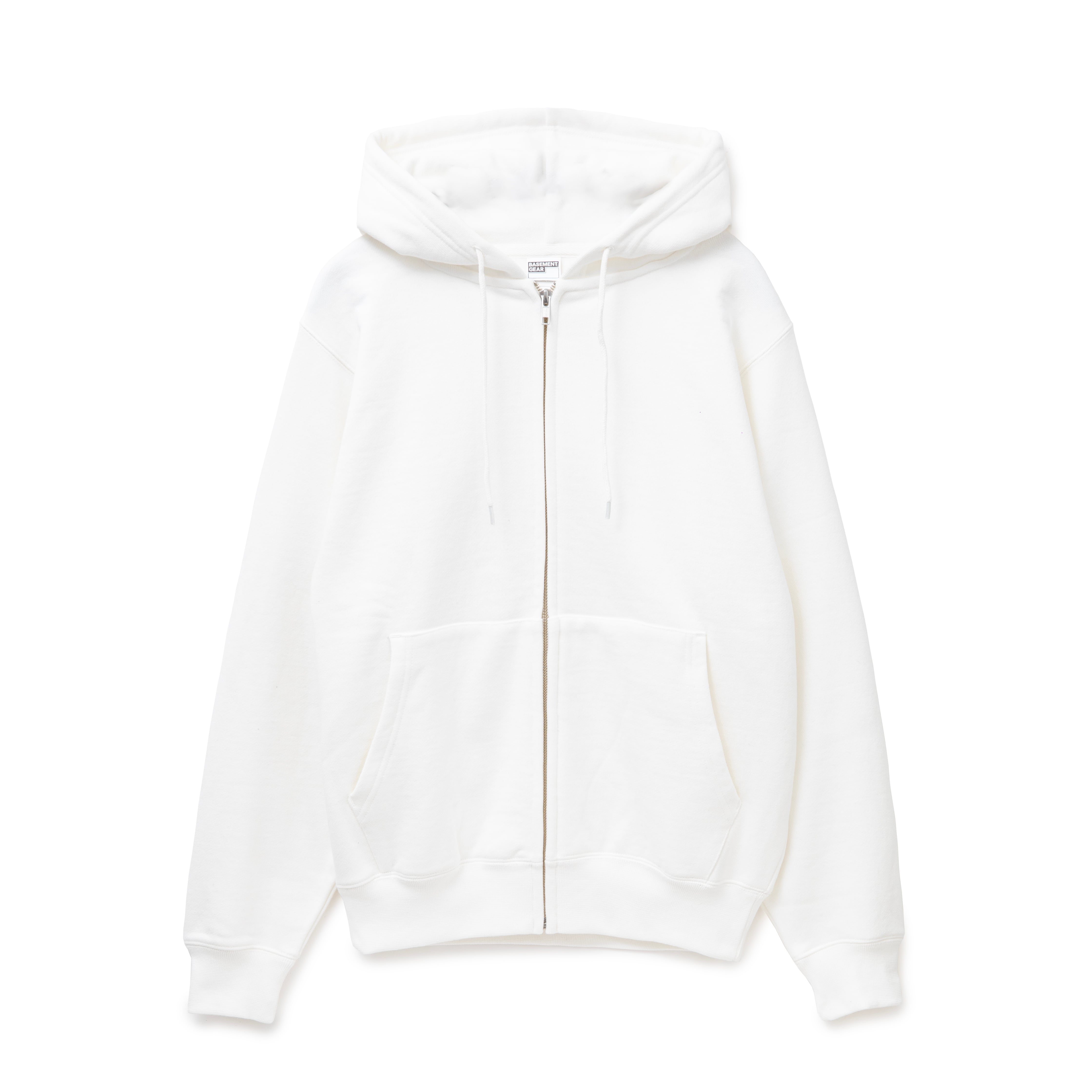 15oz Garment Dye Zip Up Hoodie <White> | basementgear