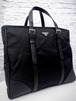 26万◆PRADA プラダ A4対応 ビジネス可 ユニセックス サフィアーノレザーxナイロン切替 トート バッグ 黒◆ 大容量のビジネス対応モデル♪