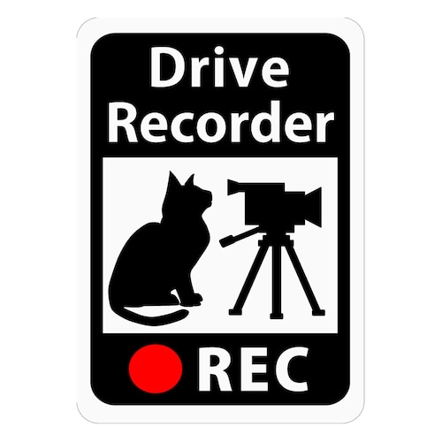 猫マグネットシート(ドライブレコーダー猫とビデオカメラ)縦