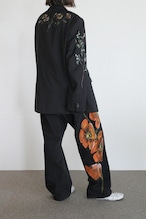remake denim pants-blackorange