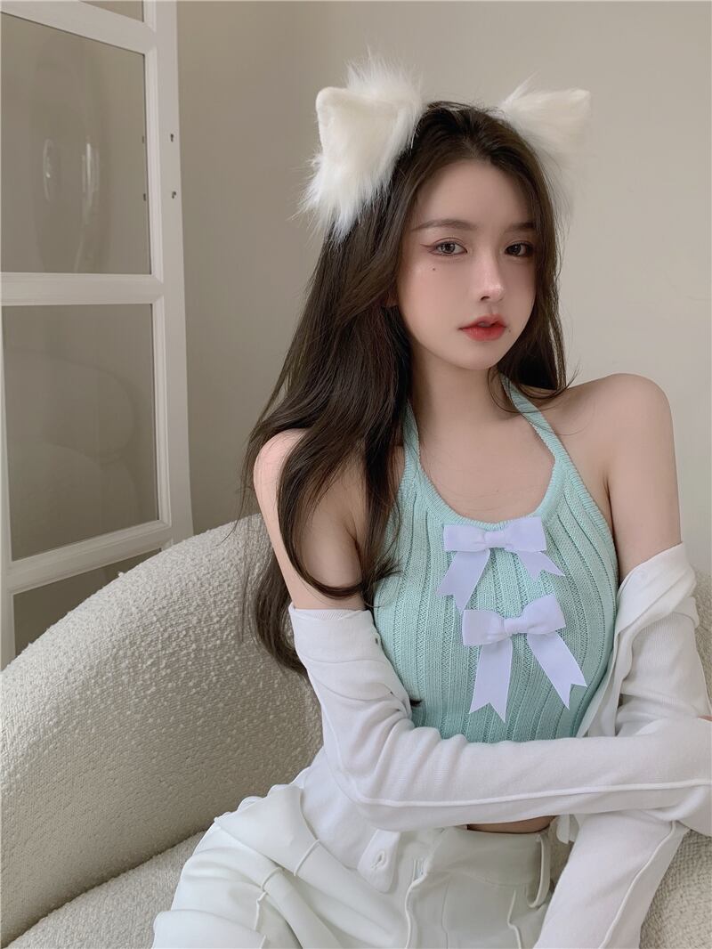 サマーショートリボントップス 夏物 ブラックストロベリース39224605950