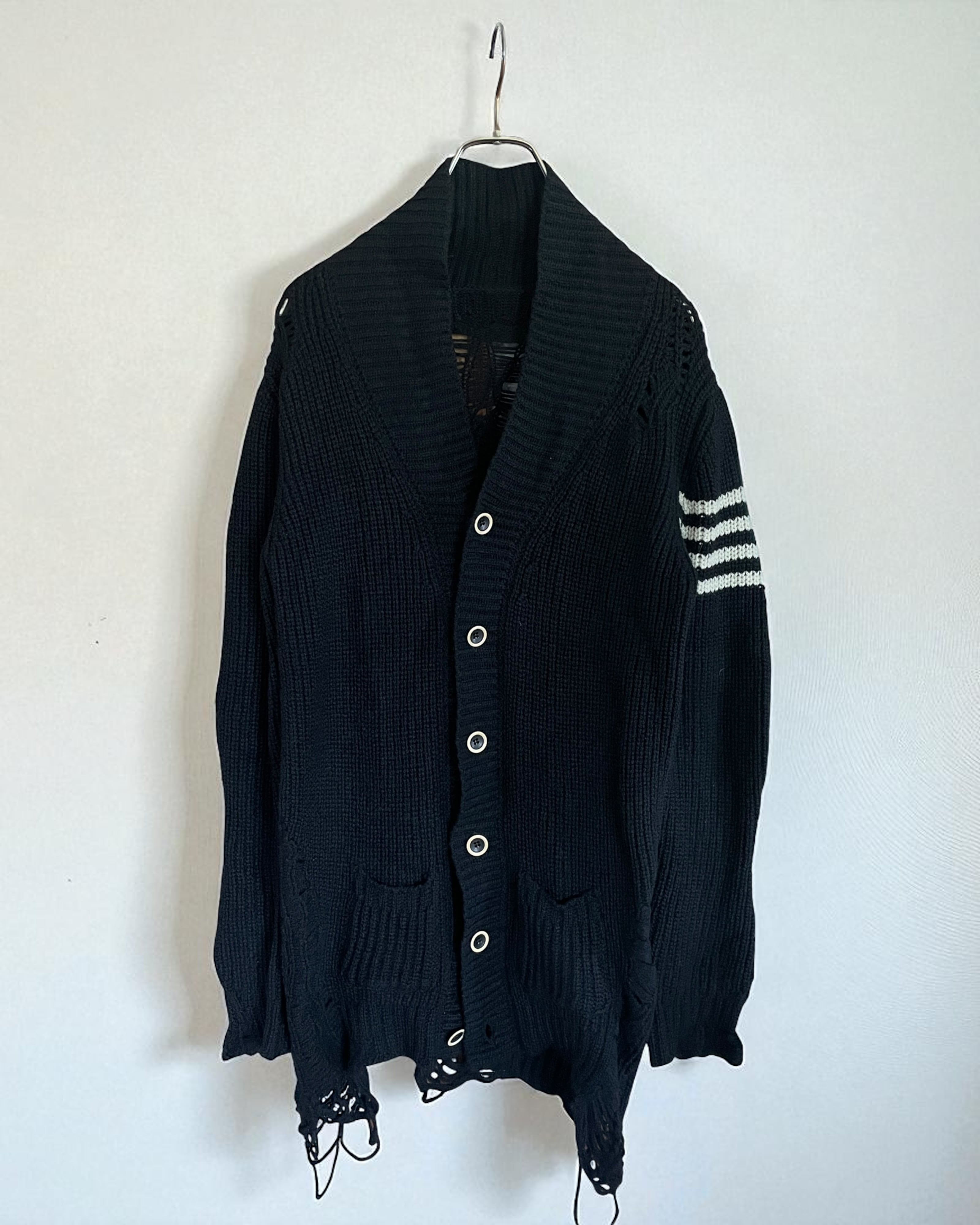 Mihara Yasuhiro - Spider Web Motif Deconstructed Knit Cardigan