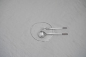 【OUTLET】PUDDLE GLASS PLATE / S / W85×H95 / CLEAR BUBBLE
