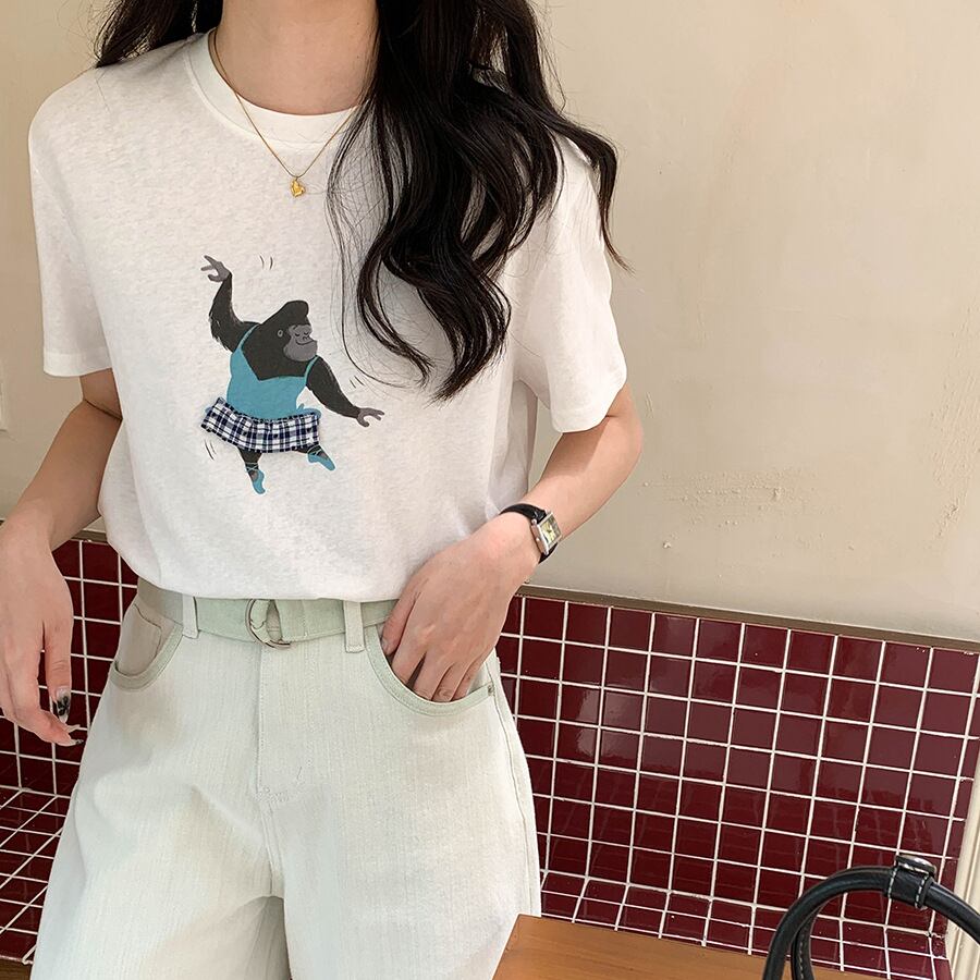 【tops】プリントTシャツ M33051