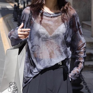 Thin mesh long sleeve T-shirt　RW1086