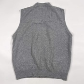 カシミヤ100% TOISIN トイシン 前開き ニット ベスト L/グレー メンズ