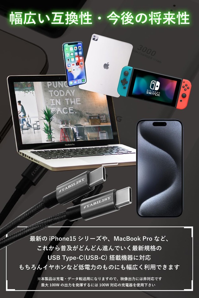 usb-c ケーブル pd 【小型/PC充電対応】 100W 2m タイプc type-c c to 充電ケーブル typec usbc 急速充電対応 usb (2m, ブラック)