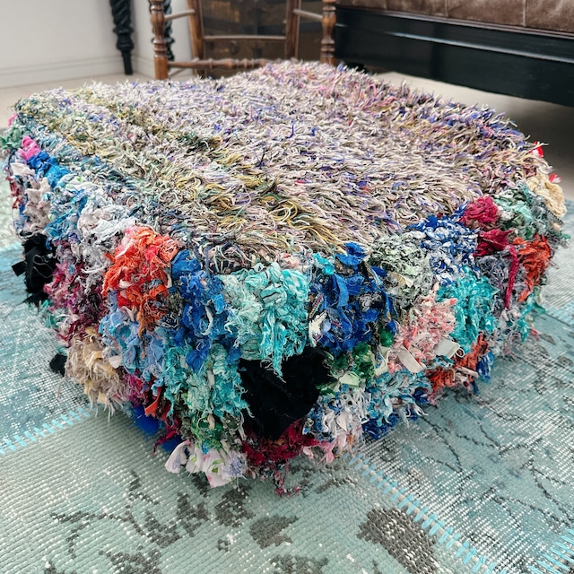 モロッコ ヴィンテージプフ CP003 | ブジャド フロアクッション | 55cm × 55cm × 20cm