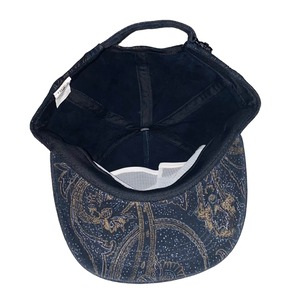 paisley print suede cap