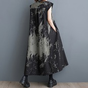 ノースリーブ プリント ワンピース  30019