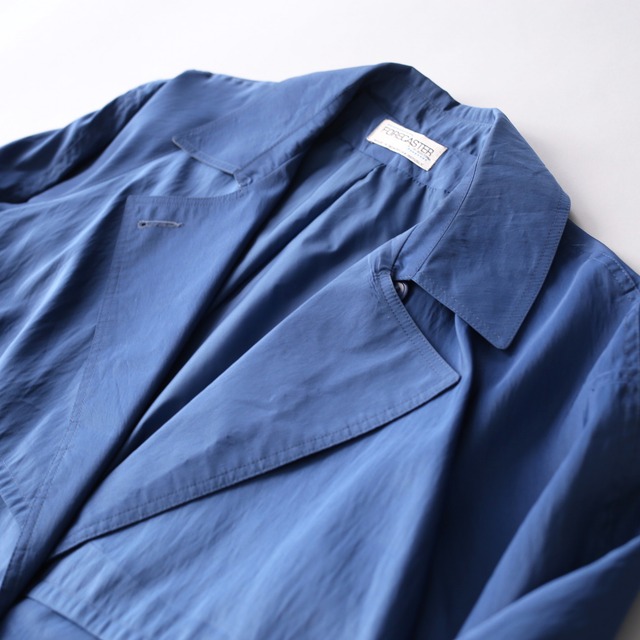 sky-blue double button spring long coat