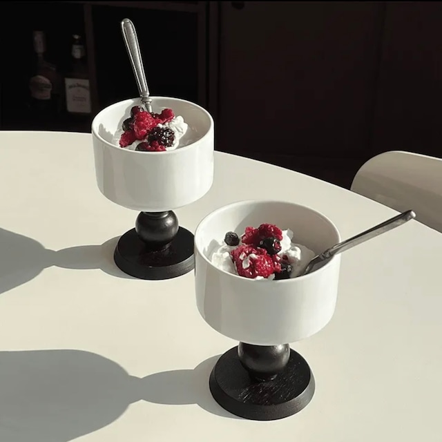 【SET】mono bowl 2pics set / モノ ボウル セット モノトーン グラス コップ シンプル ウッド 韓国雑貨