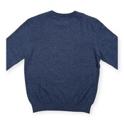 PAPAS PLUS パパス プラス ベアー柄 クマ柄 カシミヤ混 ウールニットセーター サイズ M /ブルー系/メンズ/日本製