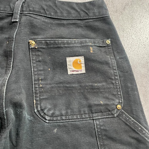 USA製 ブラック ダブルニー Carhartt B01-BLK 28×30 詳細写真4