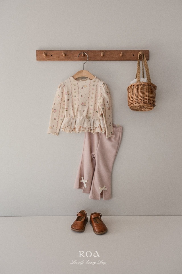 【即納】ROA/Spring Lace Frill T-shirt(cream/M)