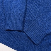 J.PRESS ジェイプレス アラン ケーブル編み カシミヤ混 ラムウールニットセーター サイズ LL /ブルー/メンズ