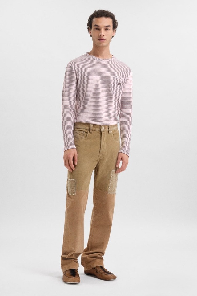 WALES BONNER 【HOUR T-SHIRT  -IVORY/ WINE-】