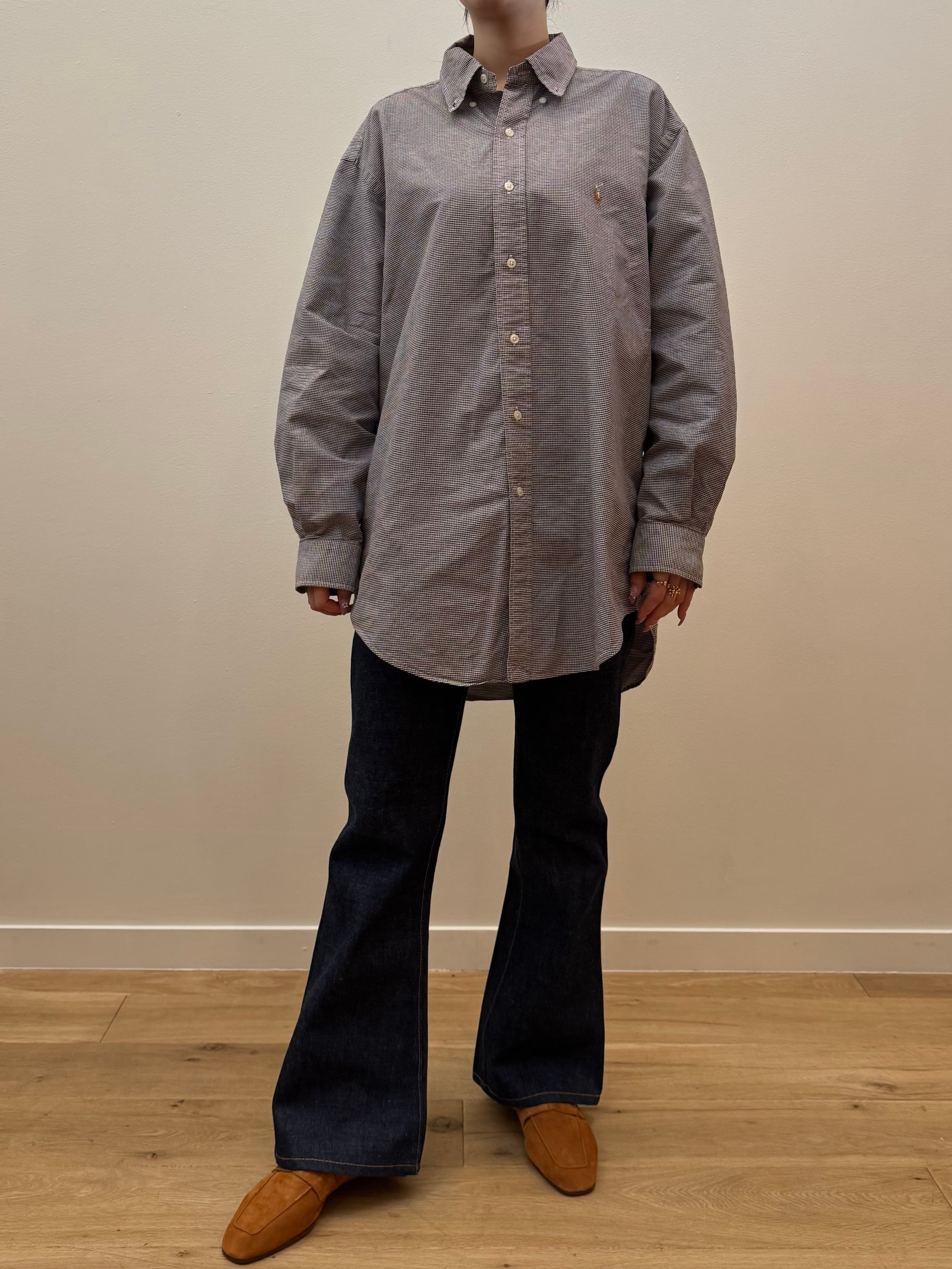 BL2-14 USED Ralph SHIRT (16 32/33) -BROWN CK-