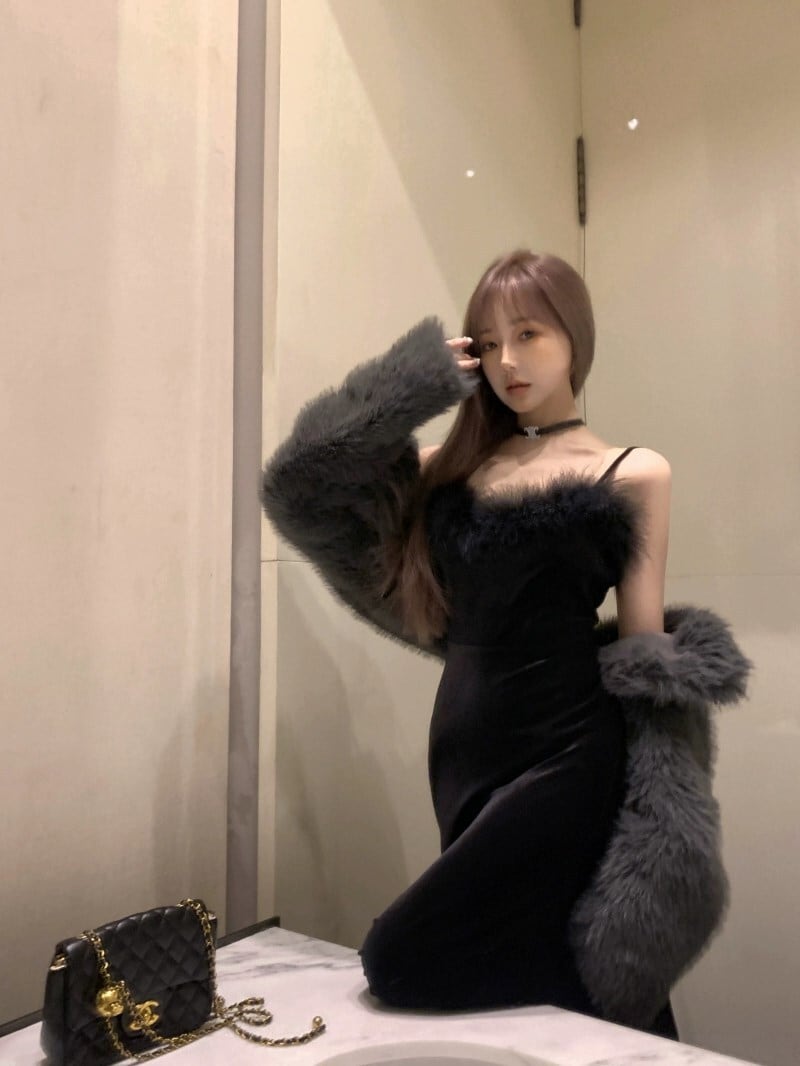 dress】フェイクファーキャミワンピース N2400 | nanastyle