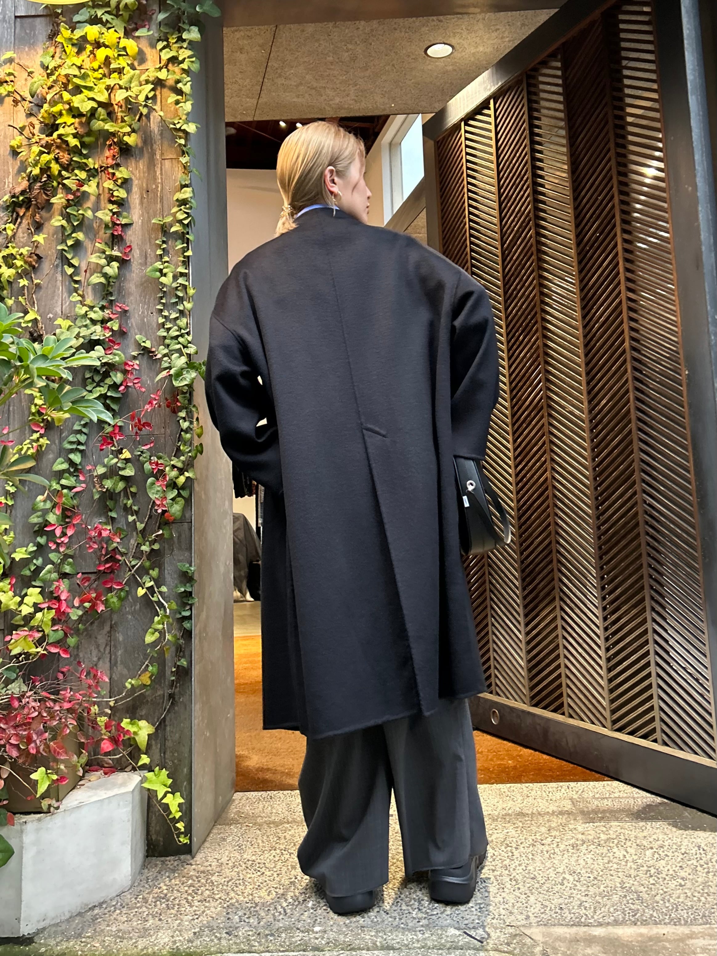 24AW】ENFOLD エンフォルド / NO-COLLAR WIDE COAT / ノーカラーコート 