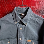 90s Carhartt ダックシャツ ペンキ リアルワーク グリーン カーハート