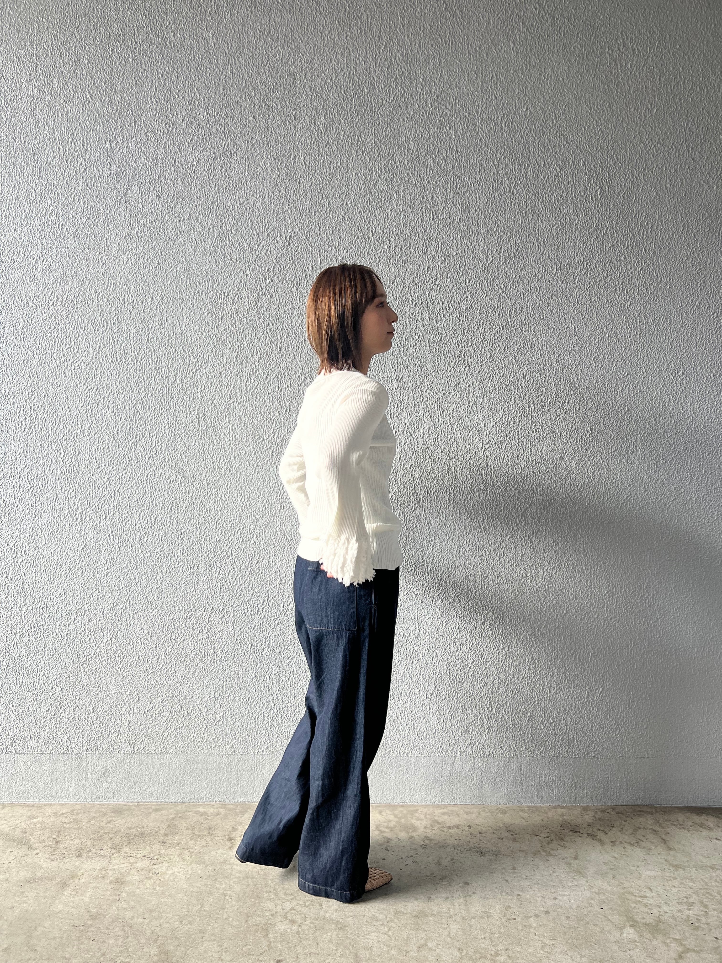 【SELECT】フリンジカフスリブニット 326720