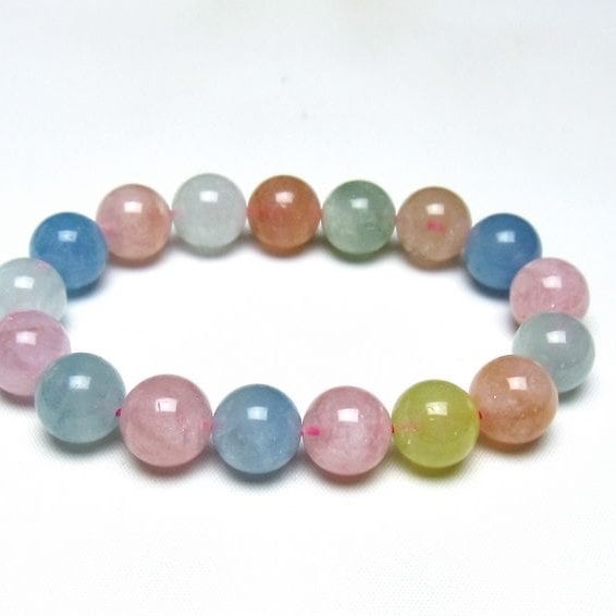 ミックスカラーベリル ブレスレット 13mm 一点物 メール便可 [M便 1/10] 111-48900
