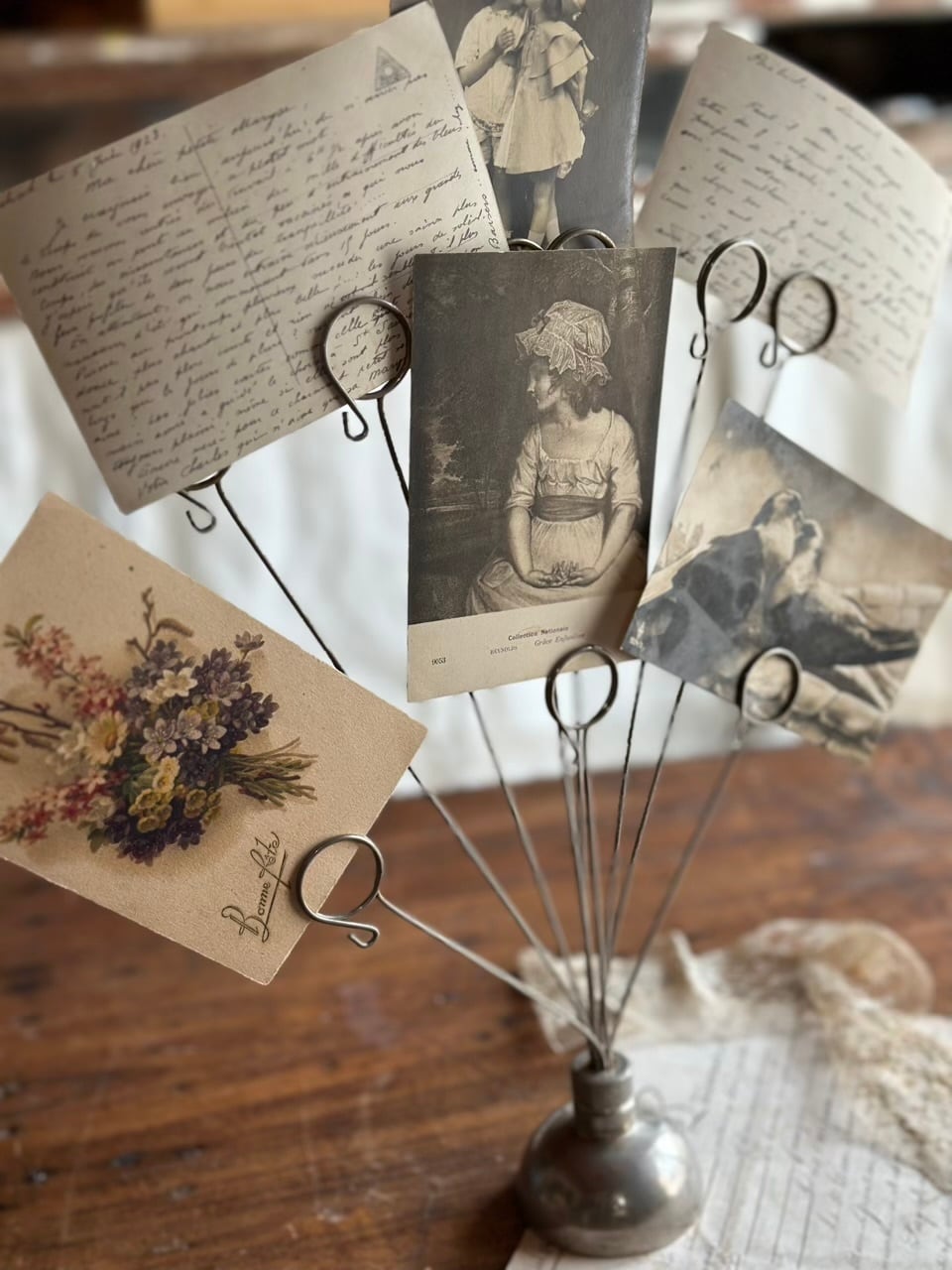 ワイヤーカードスタンド シルバーカラー | Brocante de La Cocotte