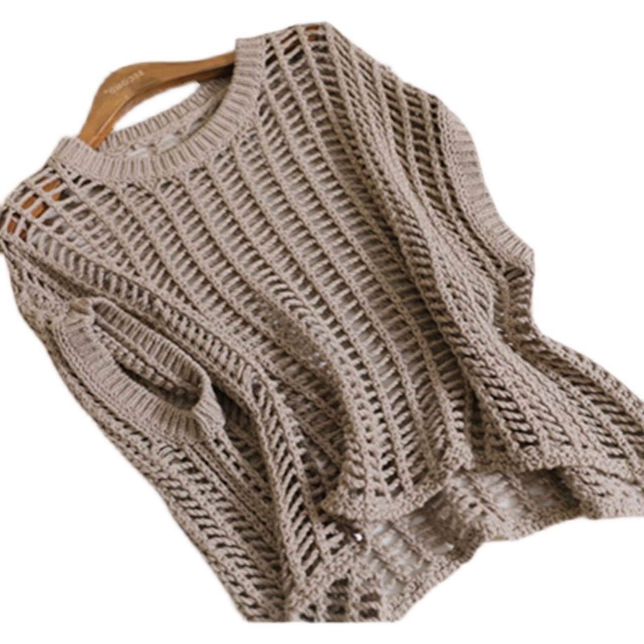 ルーズかぎ編みニットトップ W00300