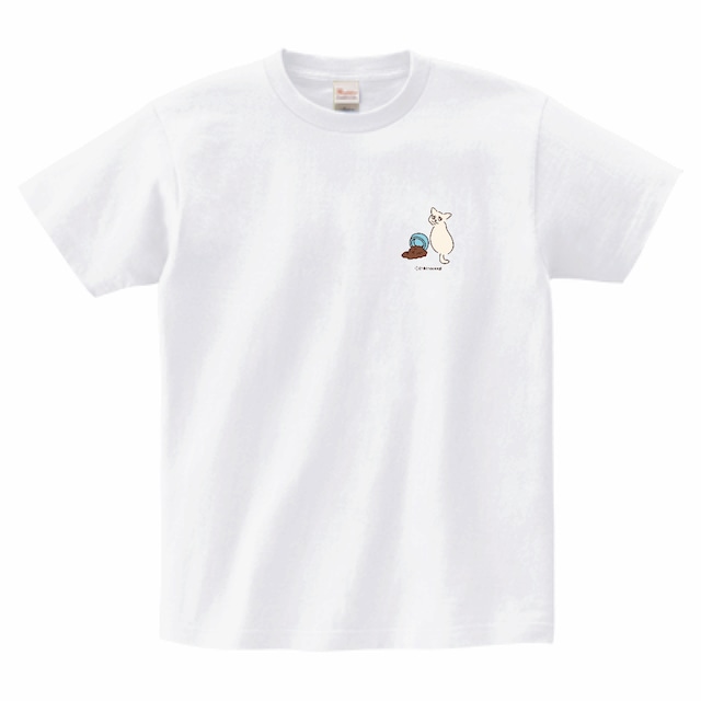 Tシャツ　胸元　ちわわねこ　そんな目でこっち見ないで　ホワイト　S/M/L/XL