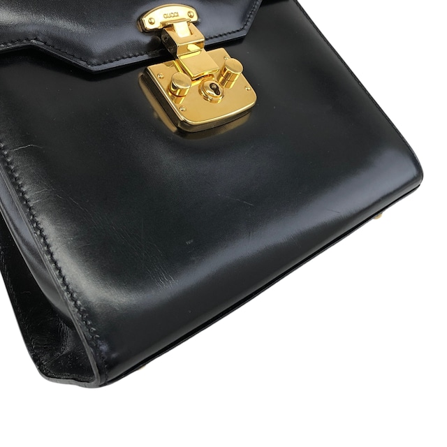 GUCCI グッチ レディロック ショルダーバッグ ブラック レザー 2way vintage ヴィンテージ オールド uiedgd