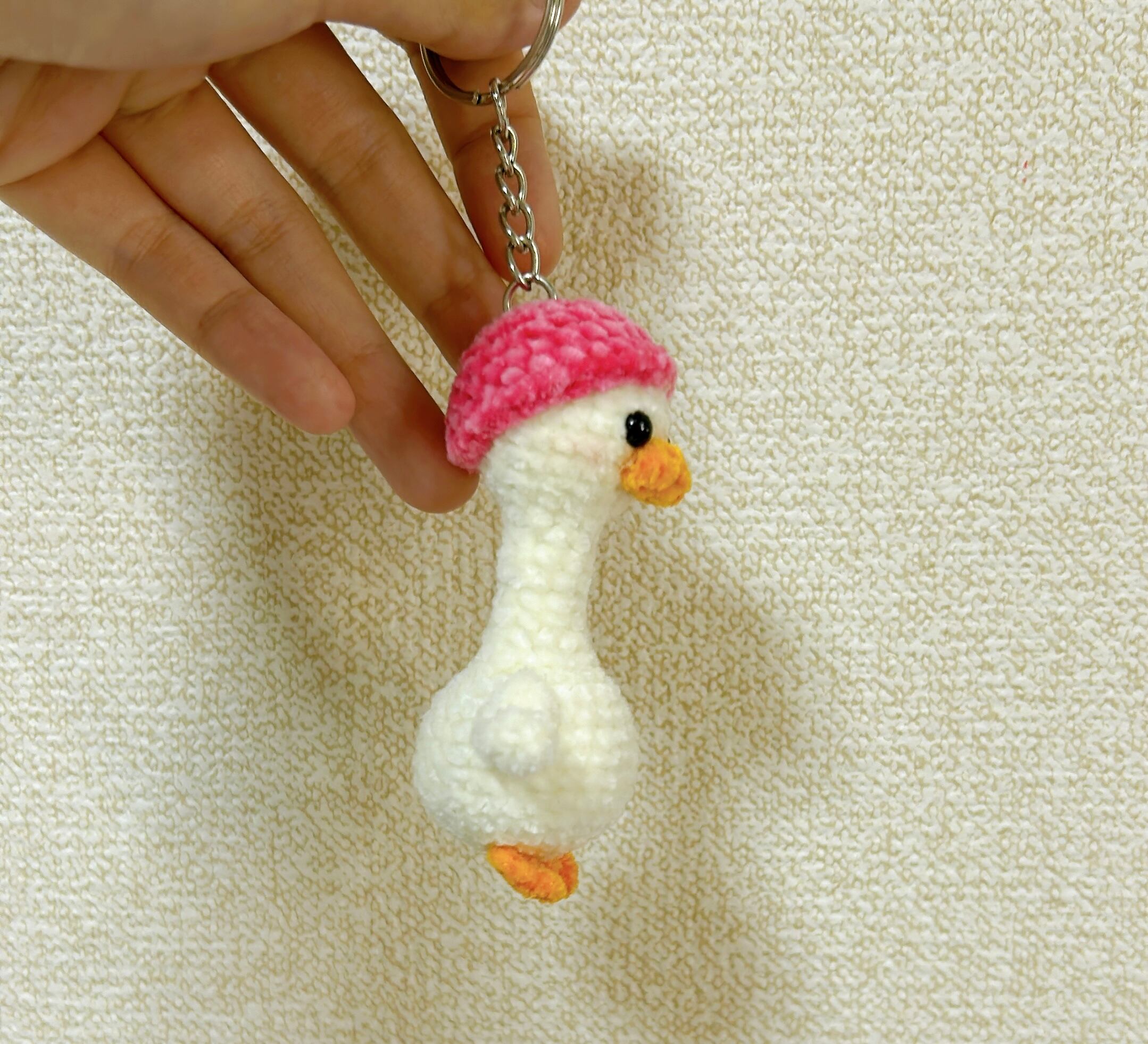 かわいい ガチョウ ぬいぐるみ かぎ針編み キーホルダー バッグ