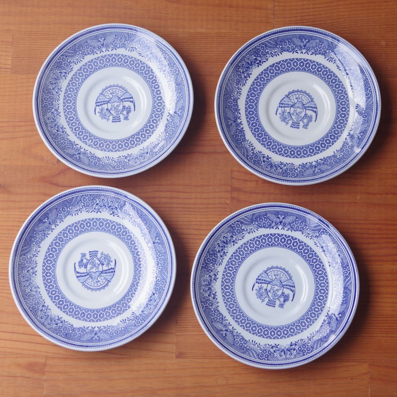 スポード ヘリテージ グレー ブルー コーヒーカップ＆ソーサー 鳥 ワシ