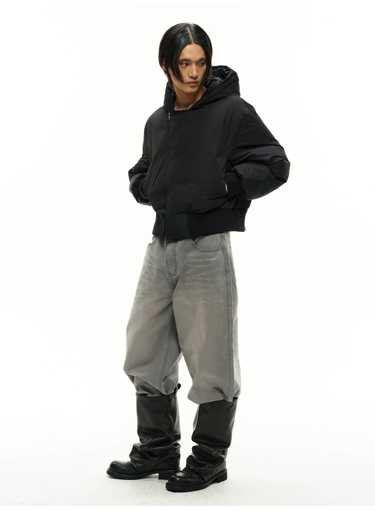 JCAESAR STUDIO Pleated Leather Boots | 匁.Store