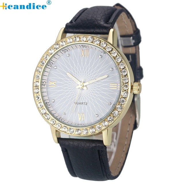 スプレンディッド2016カジュアル女性腕時計、montre女性のクリスタルダイヤモンド時計アナログ革クォーツ腕時計女性ドレスレロジオ