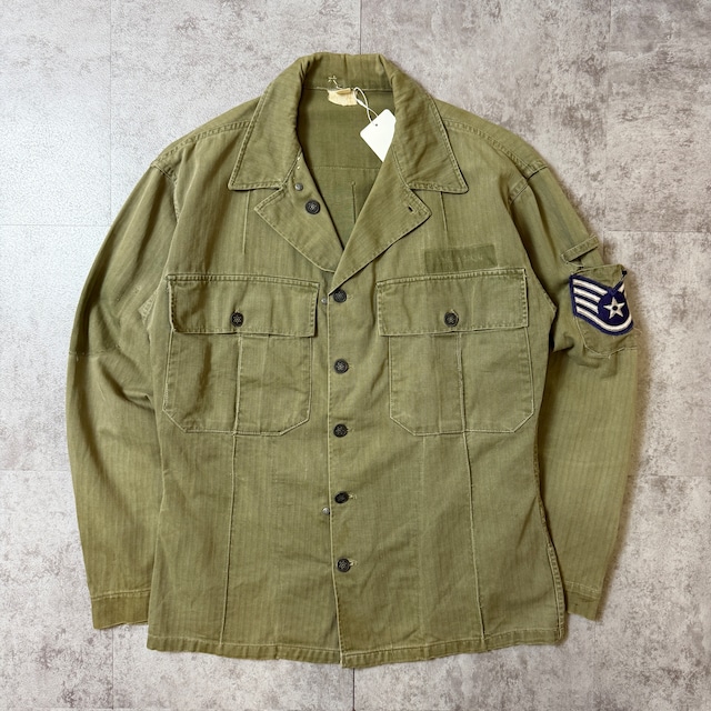 40's M-47 HBT Shirt Jacket US-ARMY 40年代 アメリカ軍 ヘリンボーン シャツ ジャケット ミリタリー ヴィンテージ ビンテージ  TT2026-0036