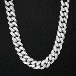 PE3450 18K Miami Cuban Link SILVER 12mm×45/50/60cm