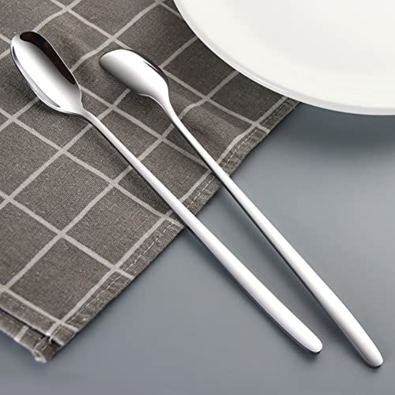 YFWOOD 長いスプーン 2本 23cm パフェスプーン ステンレス製バースプーン ロングスプーン マドラー アイスコーヒー用 お茶 アイスクリーム サンデー デザートスプーン 長いスプーン ソーダスプーン