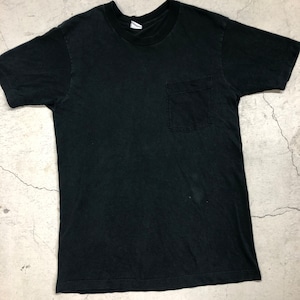 ⊕1990'S BLACK POCKET T-SHIRT "FADE"