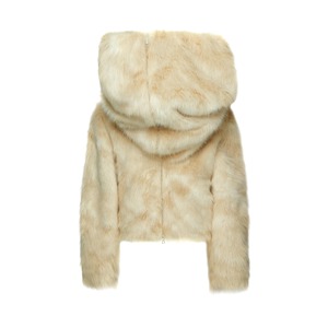 【TE.COM】Faux Mink Fur Coat (Short/Long 2-Way) Milky White