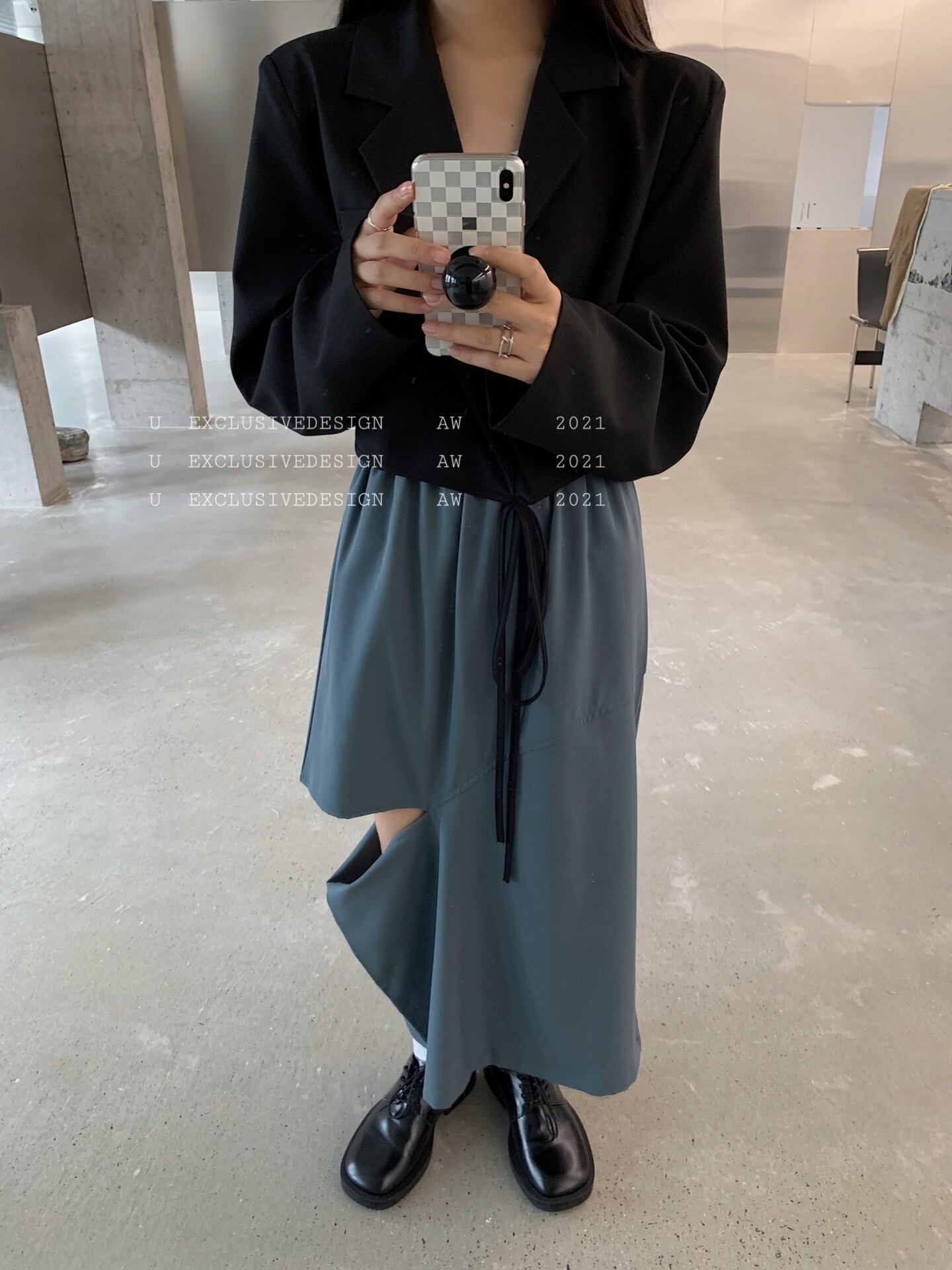 ショートジャケット スプリングオータムカジュアルルーズ薄手 ロング ストリート 春物 秋物 ビッグFスモールZ韓国34368102752