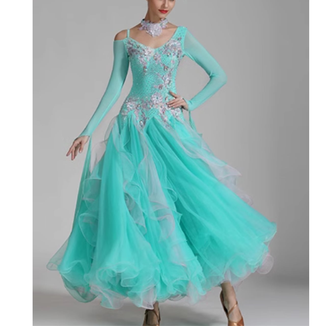 エレガンス フラワーデザイン フレアドレス ds0018