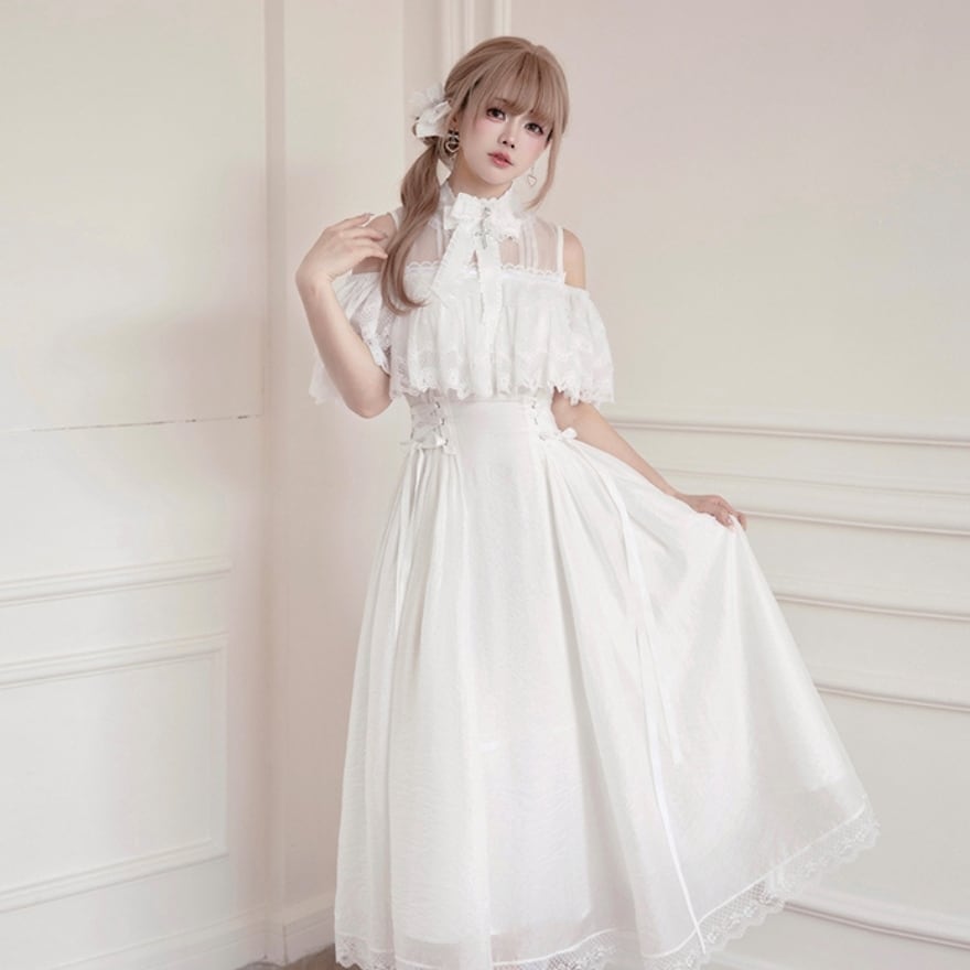 ゴスロリ ダークプリンセスワンピース ヘッドドレス付属 オープン