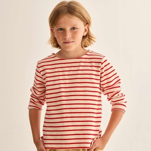 ＜COZMO＞T-Shirt Blaze ダブルフェイス ボーダー ロングスリーブ T (tomato red)
