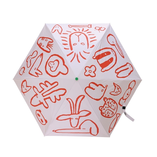 【Goma】折りたたみ傘 晴雨兼用タイプ「Animal Fun Beige」