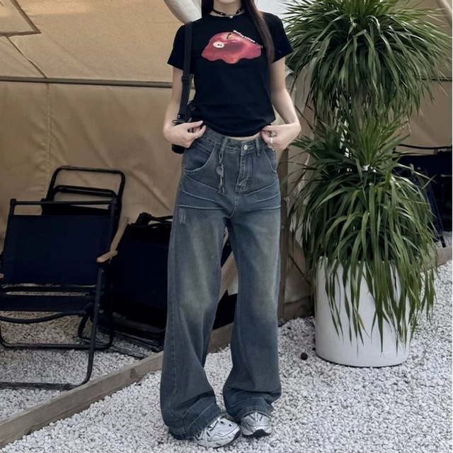 メルティングアップルグラフィックショートTシャツ 2col R02453