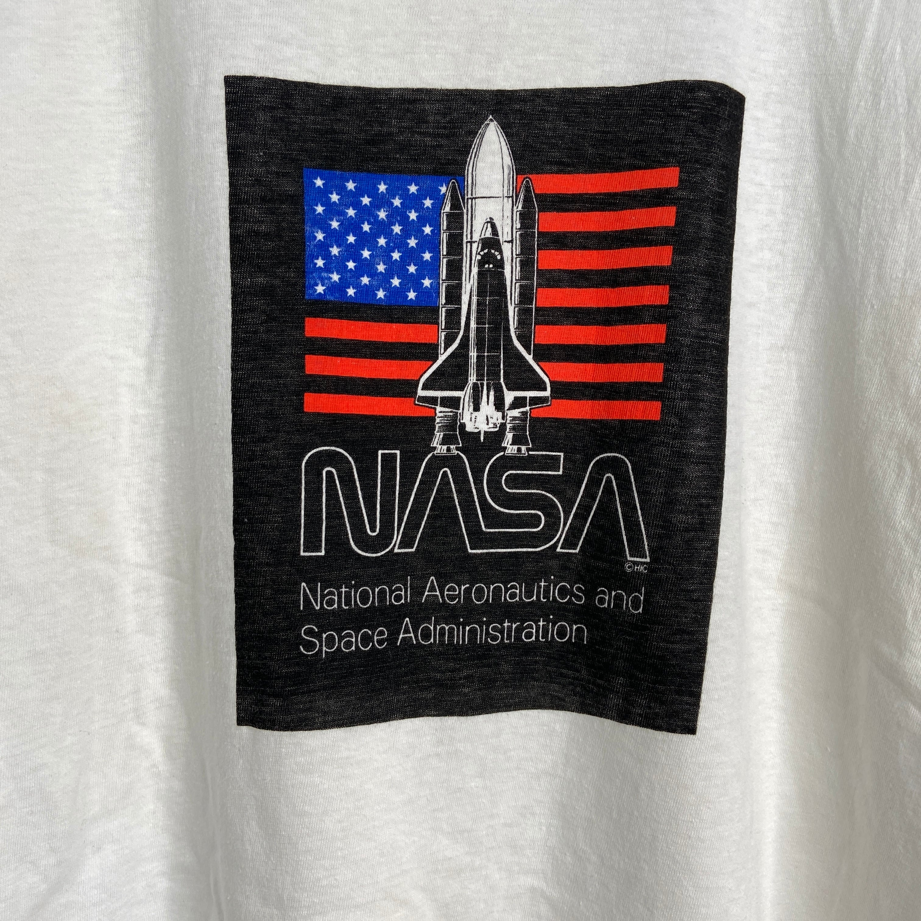 90s NASA ナサ プリントTシャツ スペースシャトル 白 L 80s | 古着屋 Uan